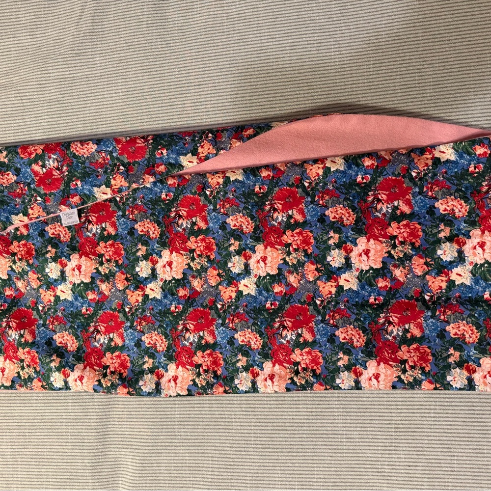 Vintage Christian Dior Floral Patterned Scarf with Pink Lining